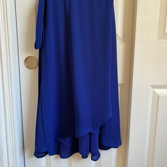 Lulu’s Rise to the Occasion Royal Blue Midi Wrap Dress - Picture 8 of 10